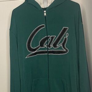 Original Deluxe Green Zip Up Sweater